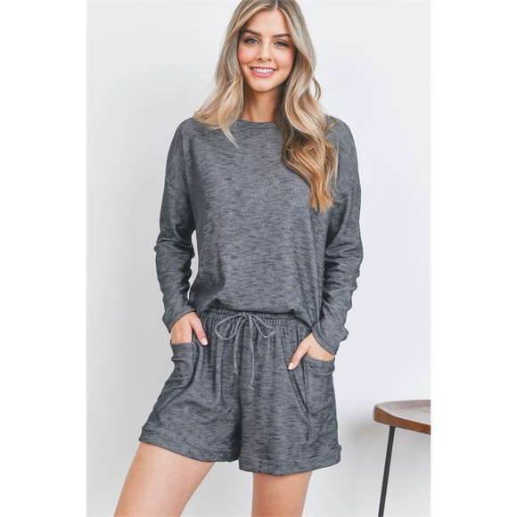 Other - Cotten Blend Winter Pajama shorts set charcoal made in USA